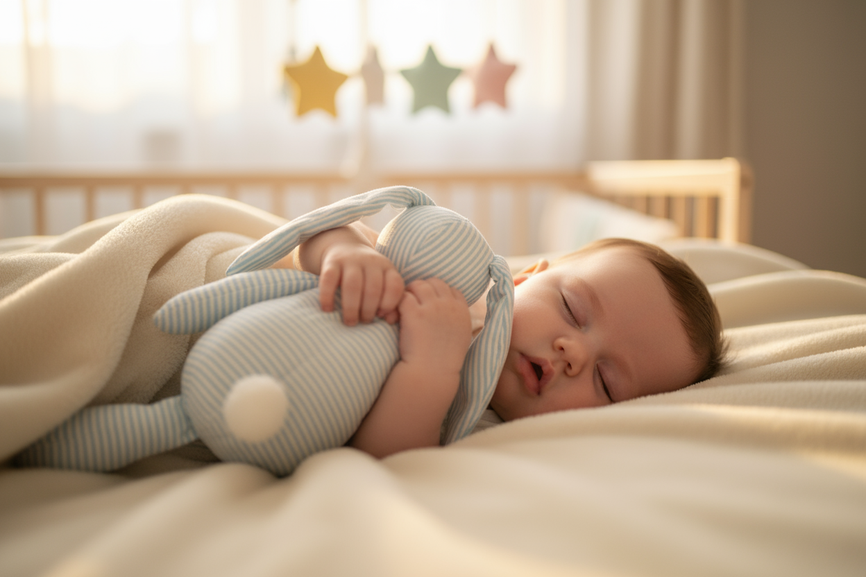 BABY WITH BUNNY SLEEPING